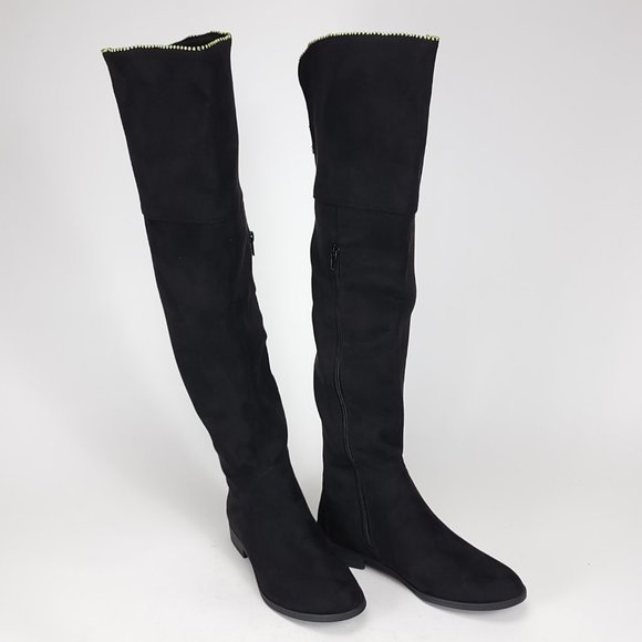 XOXO Tristen Women's Black Faux Suede Over the Knee Boots - Picture 2 of 7